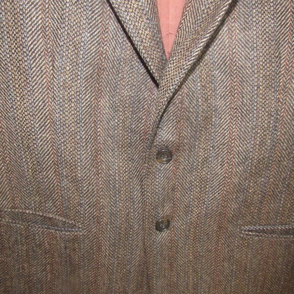 Vintage Cricketeer Dark Gray Wool Harris Tweed Like Jacket Size 38 K115 - Picture 2 of 9